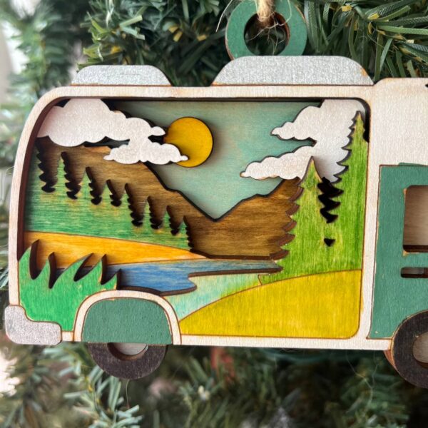 Shop Wyoming Rustic Outdoor Christmas Ornament Set – Hand-Painted 4-Layer Wooden Nature Collection (12 Pieces)
