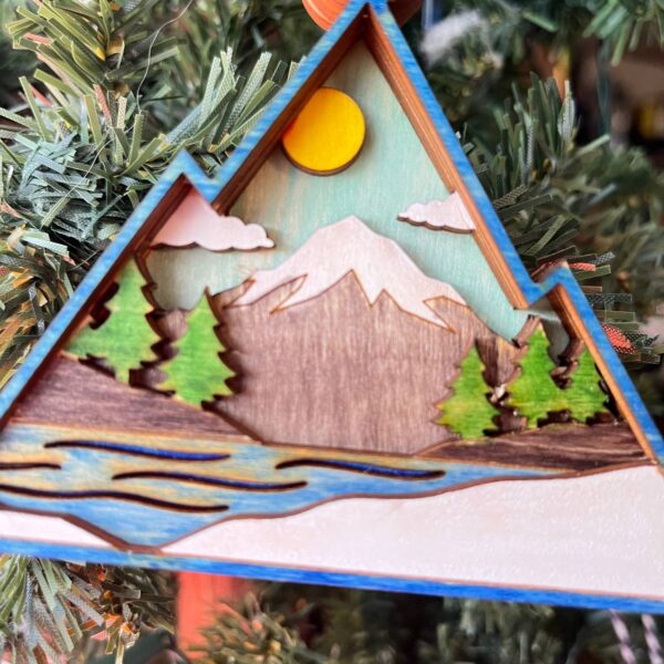 Shop Wyoming Rustic Outdoor Christmas Ornament Set – Hand-Painted 4-Layer Wooden Nature Collection (12 Pieces)