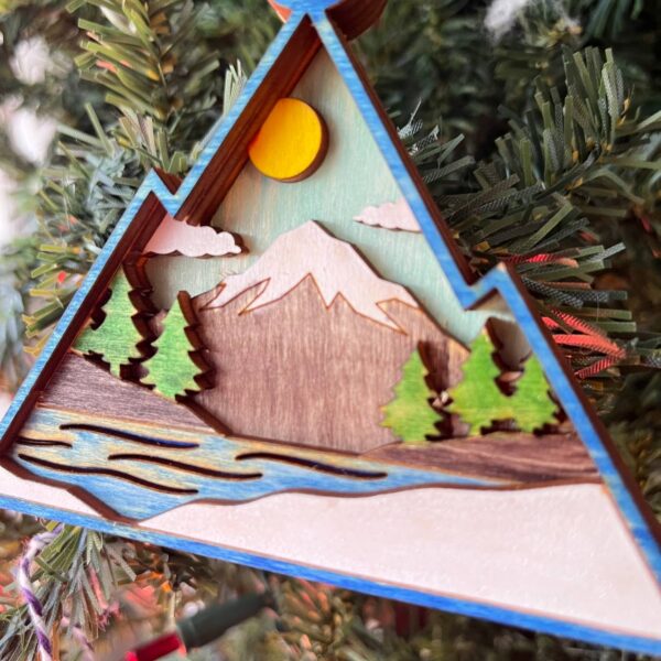 Shop Wyoming Rustic Outdoor Christmas Ornament Set – Hand-Painted 4-Layer Wooden Nature Collection (12 Pieces)