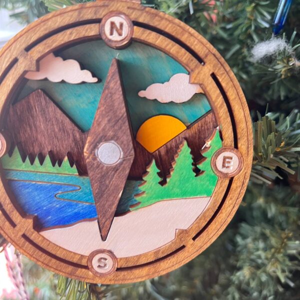 Shop Wyoming Rustic Outdoor Christmas Ornament Set – Hand-Painted 4-Layer Wooden Nature Collection (12 Pieces)
