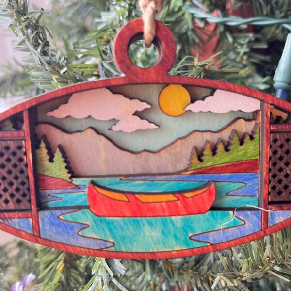 Shop Wyoming Rustic Outdoor Christmas Ornament Set – Hand-Painted 4-Layer Wooden Nature Collection (12 Pieces)
