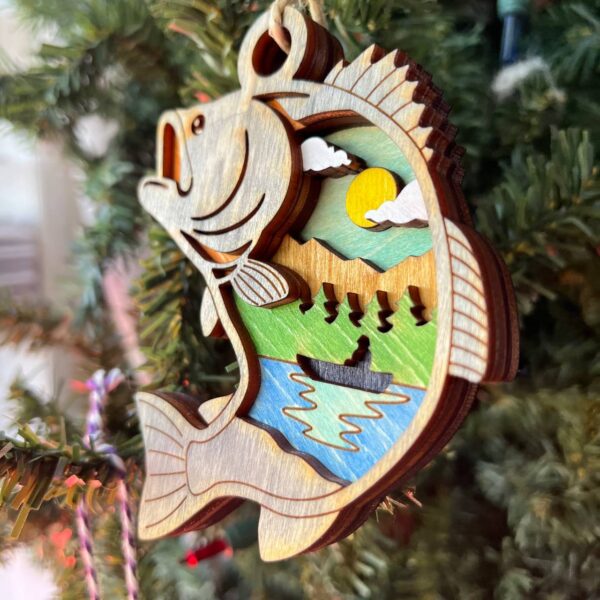 Shop Wyoming Rustic Outdoor Christmas Ornament Set – Hand-Painted 4-Layer Wooden Nature Collection (12 Pieces)