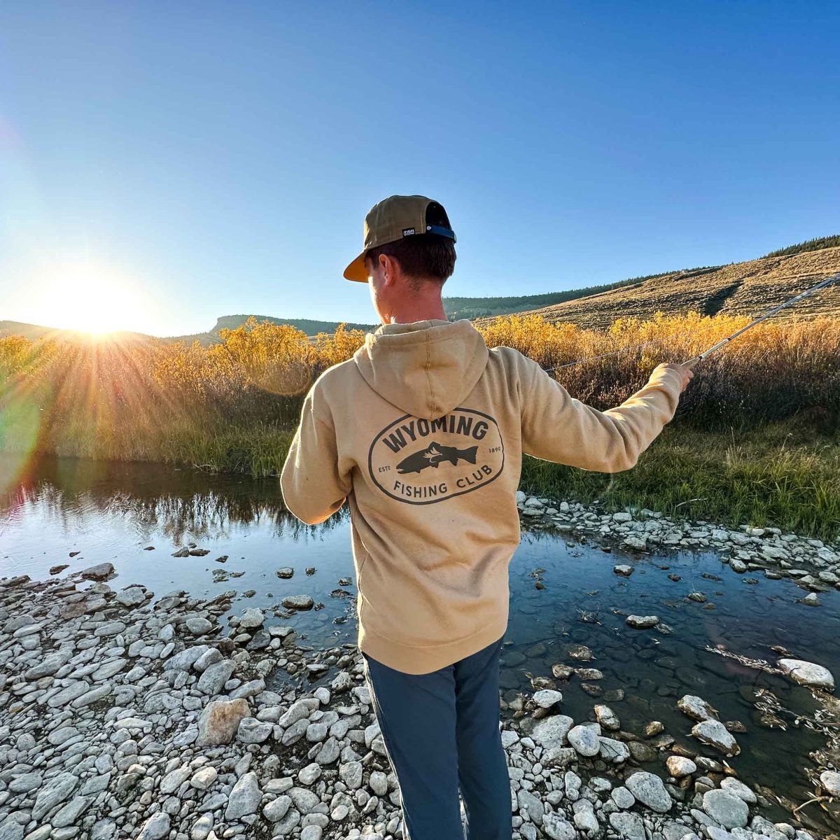 Shop Wyoming Wyoming Fishing Club Hoodie Shop Wyoming Wyoming Fishing Club Hoodie