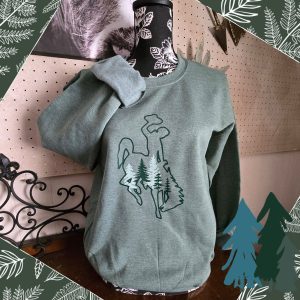 Shop Wyoming Deep in the Woods ~ Heather Green Gildan Sweatshirt