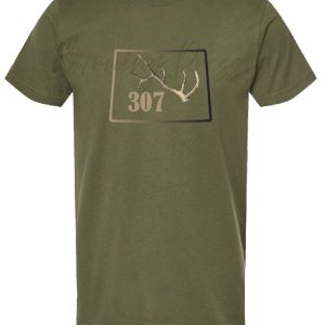 Shop Wyoming Wyoming 307 Authentic bull elk antlers t-shirt or hoodie