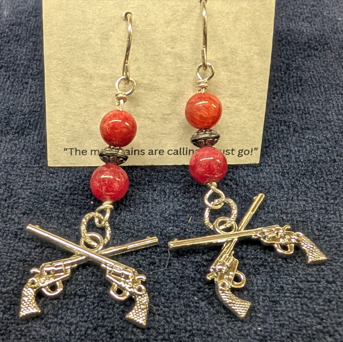 Shop Wyoming Handmade Crossed Gun Charm Earrings Shop Wyoming Handmade Crossed Gun Charm Earrings