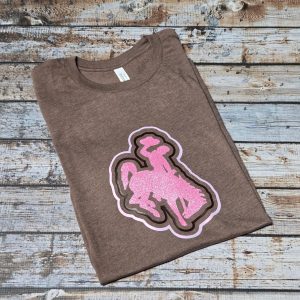 Shop Wyoming Radiating ~Wild Prairie in Pink ~ Brown Bella Tee Shop Wyoming Radiating ~Wild Prairie in Pink ~ Brown Bella Tee