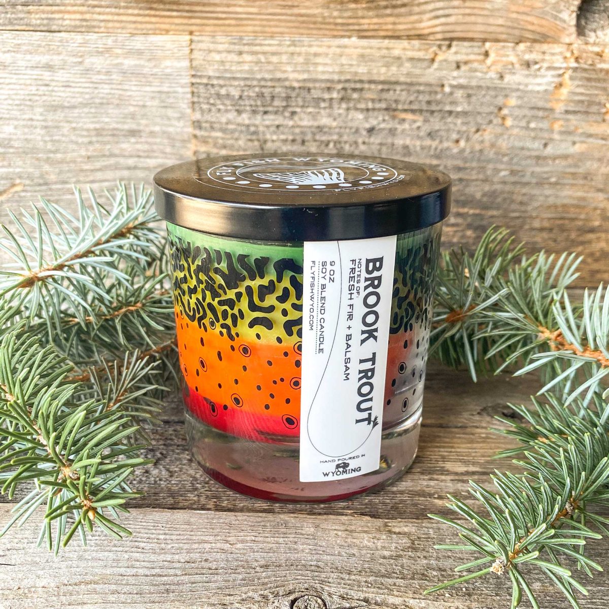 Shop Wyoming Wyo Brook Trout Pattern Candle Shop Wyoming Wyo Brook Trout Pattern Candle
