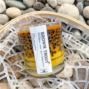 Shop Wyoming Wyo Brown Trout Pattern Candle Shop Wyoming Wyo Brown Trout Pattern Candle