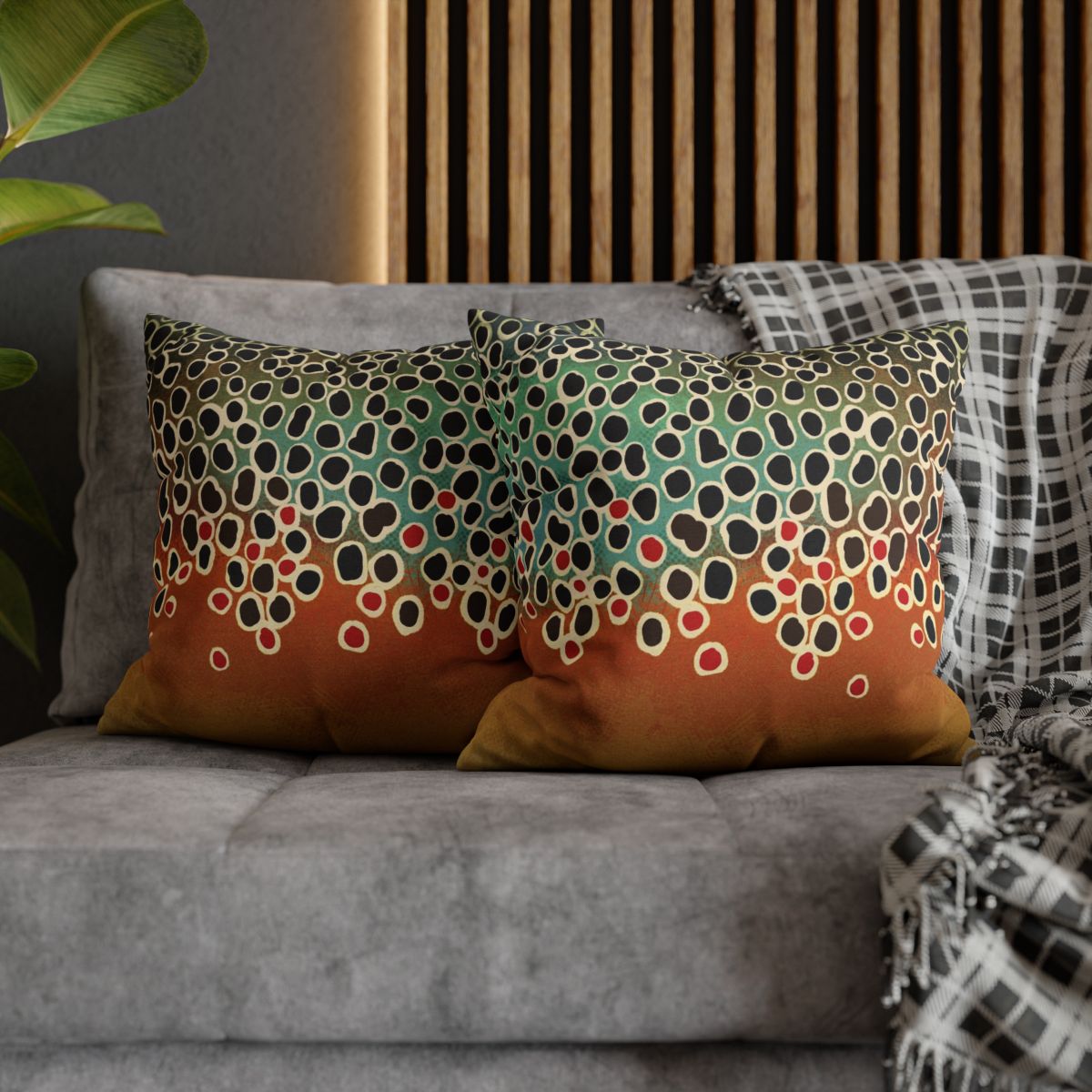 Shop Wyoming Brown 2.0 Trout Pillow Shop Wyoming Brown 2.0 Trout Pillow