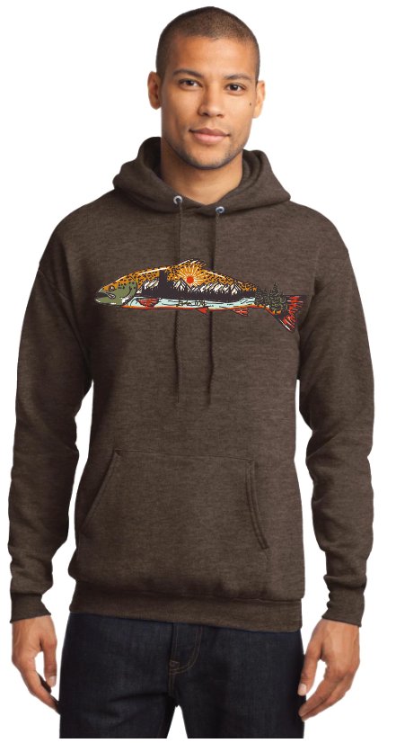 Shop Wyoming Lander, WY Fish scene Hoodie Shop Wyoming Lander, WY Fish scene Hoodie
