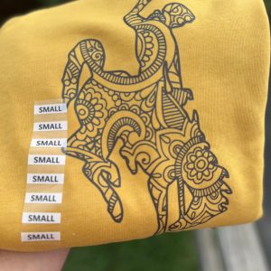Shop Wyoming Wyoming Bucking horse on gold long sleeves or crewneck Shop Wyoming Wyoming Bucking horse on gold long sleeves or crewneck