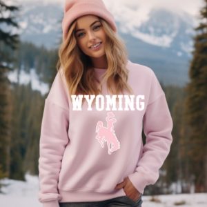 Shop Wyoming Pink Wyoming Crewneck Shop Wyoming Pink Wyoming Crewneck