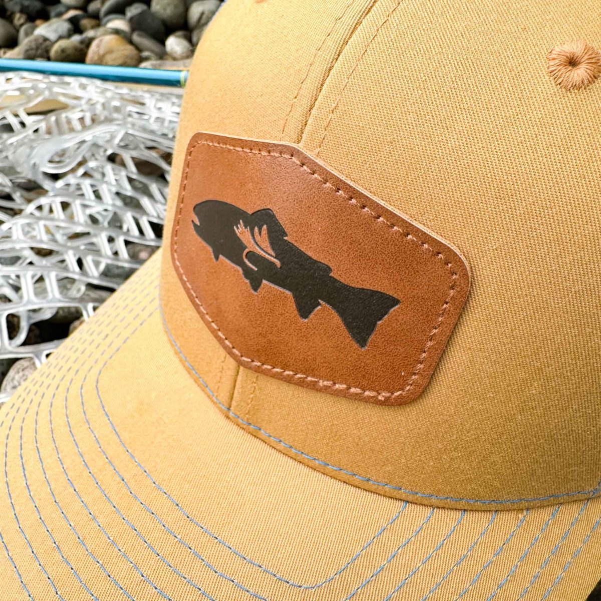 Shop Wyoming High Country Trout Patch Trucker – Blue & Gold Edition Shop Wyoming High Country Trout Patch Trucker – Blue & Gold Edition