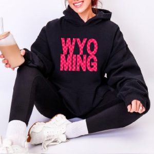 Shop Wyoming Wyoming Stacked red and pink checkered hoodie Shop Wyoming Wyoming Stacked red and pink checkered hoodie