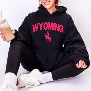 Shop Wyoming Pink and Red checkered Wyoming hoodie Shop Wyoming Pink and Red checkered Wyoming hoodie