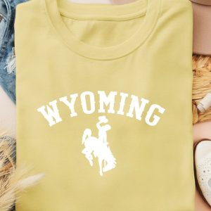 Shop Wyoming White Wyoming Bucking Horse on Comfort Colors T-Shirt Shop Wyoming White Wyoming Bucking Horse on Comfort Colors T-Shirt