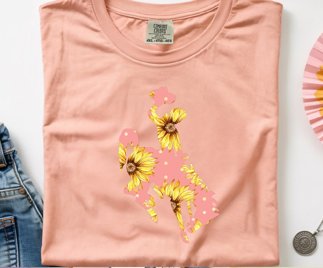 Shop Wyoming Spring Bucking Horse on Comfort Colors T-Shirt Shop Wyoming Spring Bucking Horse on Comfort Colors T-Shirt