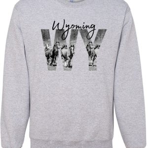 Shop Wyoming WY Wild Horses Crewneck Shop Wyoming WY Wild Horses Crewneck