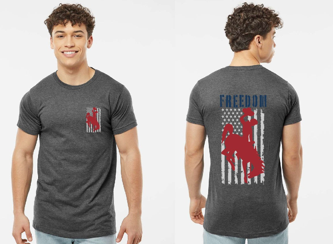Shop Wyoming FREEDOM Flag Wyoming T-Shirt Shop Wyoming FREEDOM Flag Wyoming T-Shirt