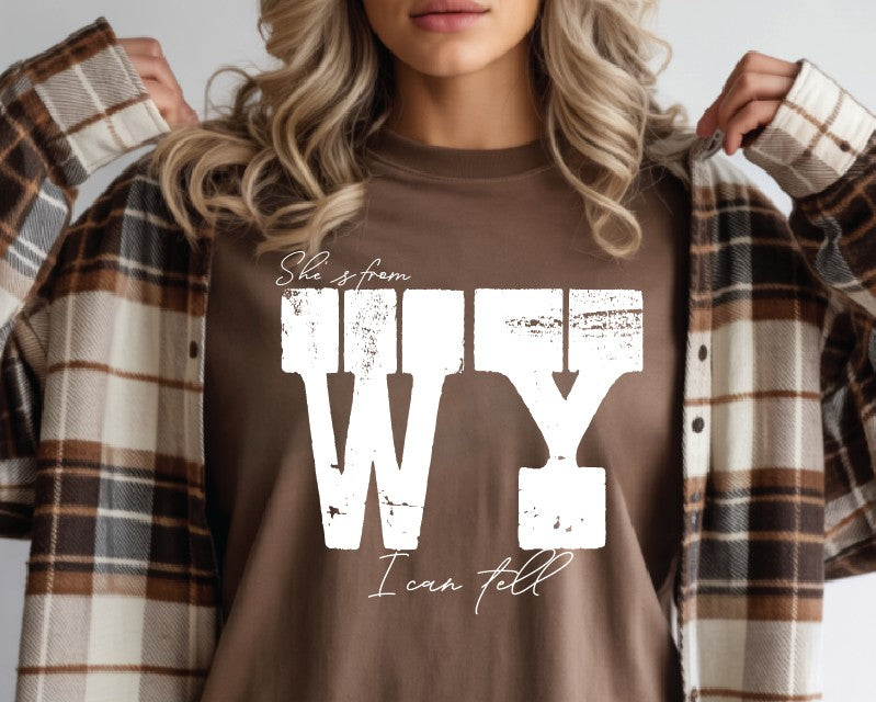 Shop Wyoming She’s from WY I can tell Comfort Colors T-Shirt Shop Wyoming She’s from WY I can tell Comfort Colors T-Shirt