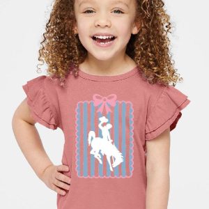Shop Wyoming Girl Youth Bow Frame T-shirt Shop Wyoming Girl Youth Bow Frame T-shirt