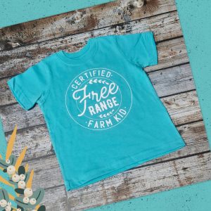 Shop Wyoming Free Range Farm Kid Tee ~TODDLERS ~ Caribbean Shop Wyoming Free Range Farm Kid Tee ~TODDLERS ~ Caribbean