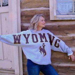 Shop Wyoming WYOMING varsity Crewneck Shop Wyoming WYOMING varsity Crewneck