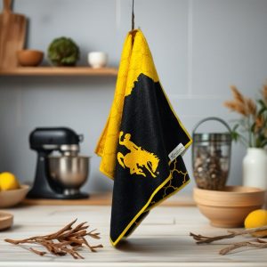 Shop Wyoming Wyoming Bucking Horse Waffle Microfiber dish towel ~ Go Pokes!