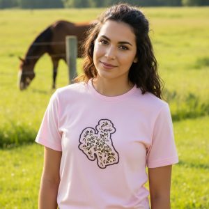 Shop Wyoming Dancing Leopard Hearts Steamboat ~Wild Prairie in Pink ~ Bella Tee Shop Wyoming Dancing Leopard Hearts Steamboat ~Wild Prairie in Pink ~ Bella Tee