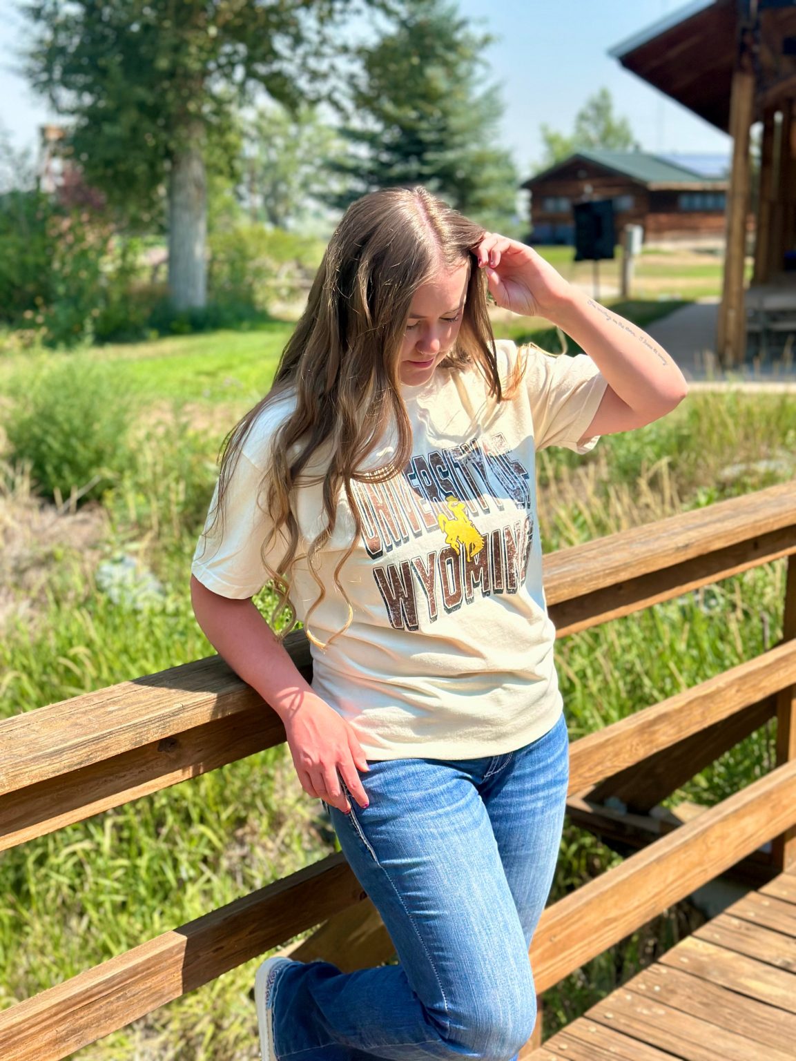 Shop Wyoming Distressed University of Wyoming Comfort Colors T-Shirt Shop Wyoming Distressed University of Wyoming Comfort Colors T-Shirt