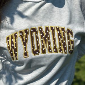 Shop Wyoming Wyoming Polka Dot applique Embroidery Mock Neck Shop Wyoming Wyoming Polka Dot applique Embroidery Mock Neck