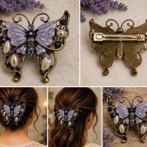 Shop Wyoming Repurposed Lavender Enamel Butterfly Hair Clip – Rhinestone Statement Hair Accessory Shop Wyoming Repurposed Lavender Enamel Butterfly Hair Clip – Rhinestone Statement Hair Accessory