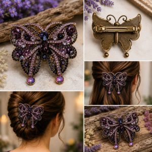 Shop Wyoming Repurposed Purple Crystal Butterfly Hair Clip – Gold-Tone Statement Hair Accessory Shop Wyoming Repurposed Purple Crystal Butterfly Hair Clip – Gold-Tone Statement Hair Accessory