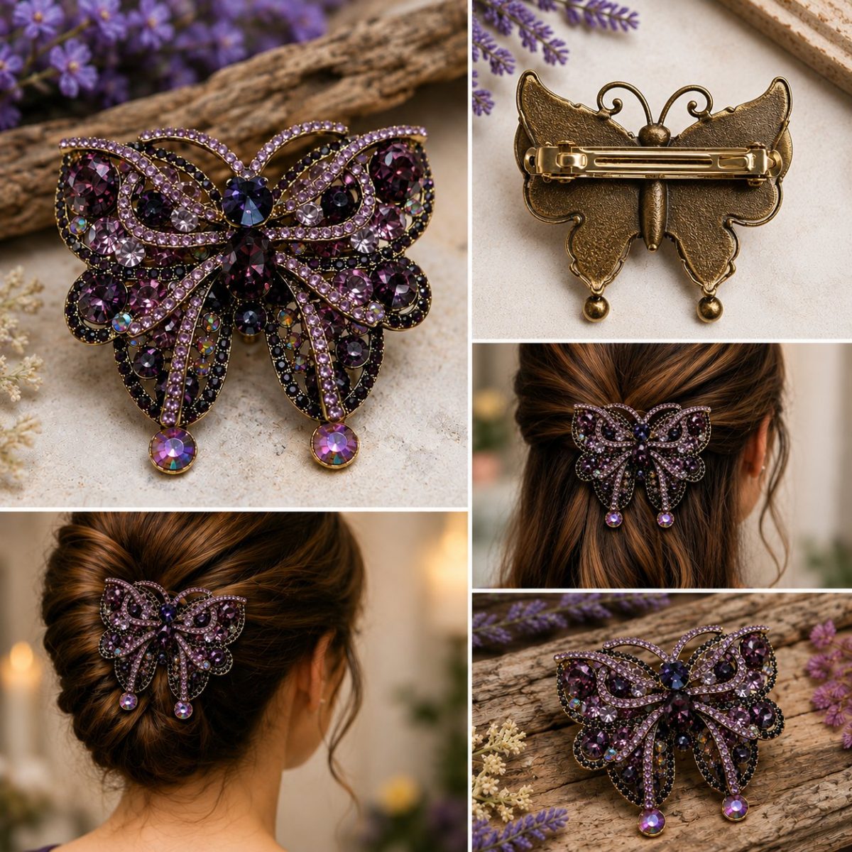 Shop Wyoming Repurposed Purple Crystal Butterfly Hair Clip – Gold-Tone Statement Hair Accessory Shop Wyoming Repurposed Purple Crystal Butterfly Hair Clip – Gold-Tone Statement Hair Accessory