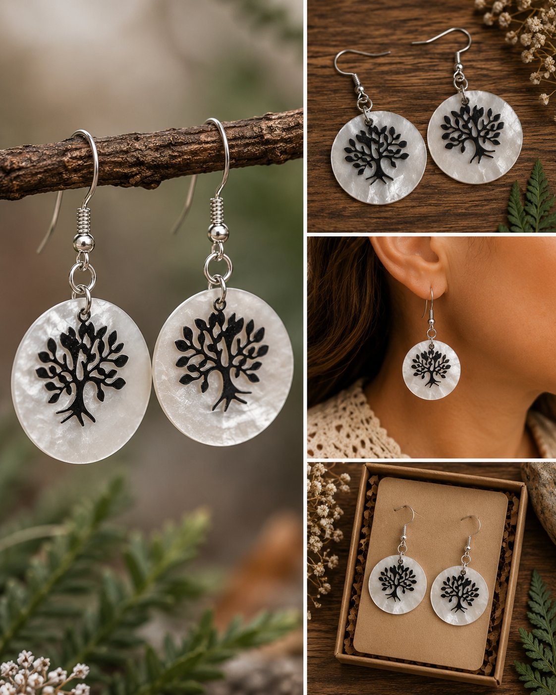 Shop Wyoming Tree of Life Mother of Pearl Dangle Earrings – White Shell & Silver-Tone Earrings Shop Wyoming Tree of Life Mother of Pearl Dangle Earrings – White Shell & Silver-Tone Earrings