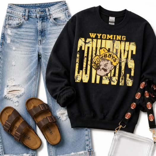 Shop Wyoming Wyoming Cowboys Stripes Crewneck Shop Wyoming Wyoming Cowboys Stripes Crewneck