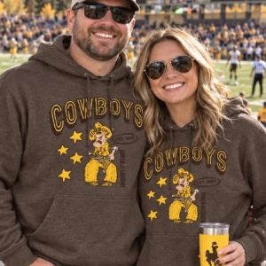 Shop Wyoming Cowboys and stars hoodie Shop Wyoming Cowboys and stars hoodie